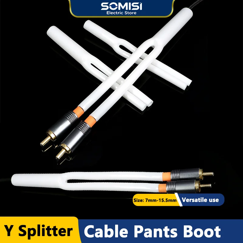 1/3/5/10/50/100P Y-shaped Sleeve Tube Speaker Audio Cable Wire Cable Pants 7/9/10/12/15.5mm PVC Y Splitter Pant Boot Wire Boots