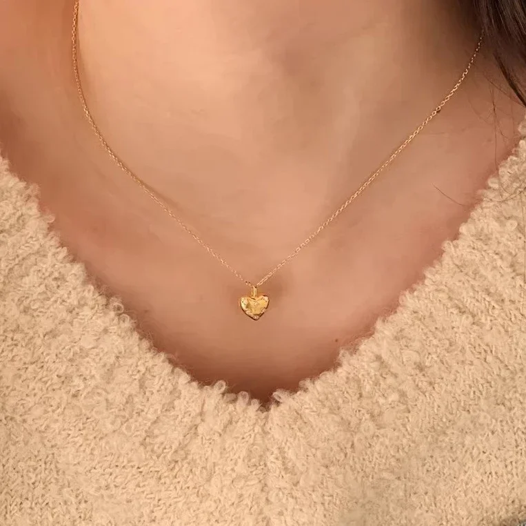 

Tibetan Silver Zircon Star Heart Pendant Necklaces for Women Classic Geometric Fashion Jewelry Minimalist Accessories