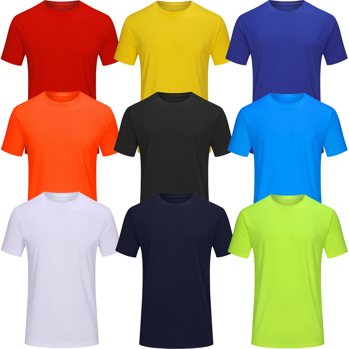 

Men's T-shirt Solid Color Round Neck Summer Short Sleeved Top Quick Drying Sports Fitness Black White Color Optional