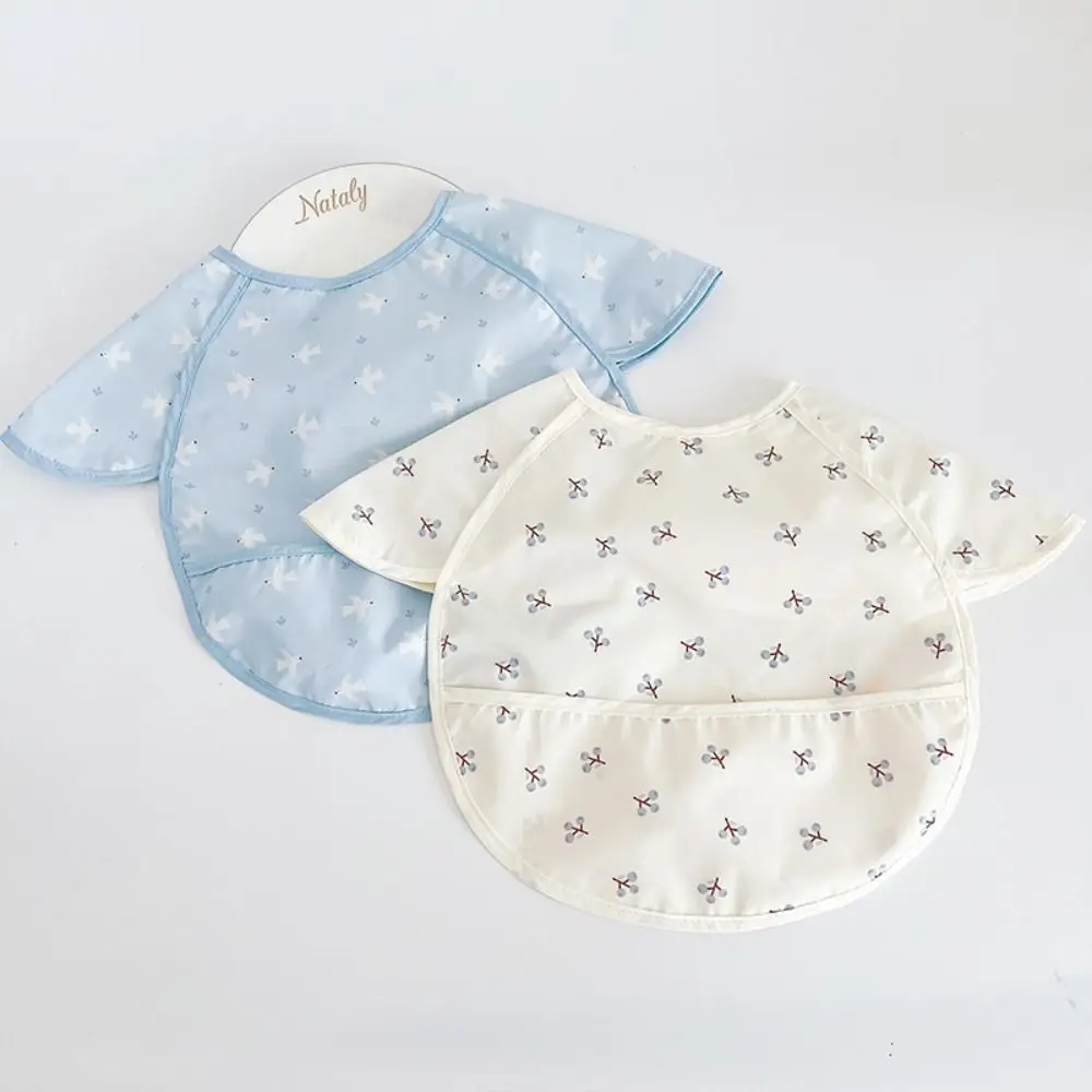 

Animal Pattern Baby Feeding Bib Short Sleeve Anti-dirty Baby Drooling Bibs Waterproof Comfortable Saliva Towel Burp Apron
