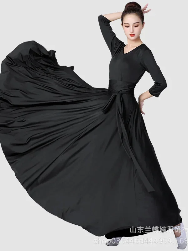 Flamenco Rock für Frauen Spanisch Tanz Rock Bauchtanz langes Kleid großen Swing Rock Farbverlauf Leistung Zigeuner Kleid