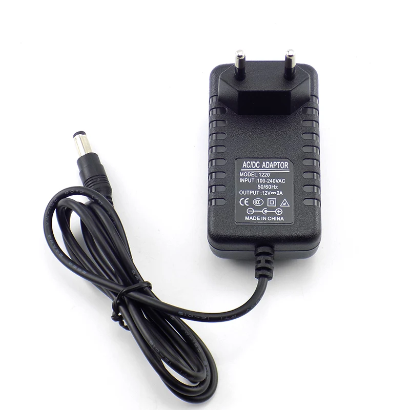 EU Plug DC 12V 2A импульсный источник питания AC110V ~ 220V 2000mA фотоадаптер для камеры CCTV маршрутизатора