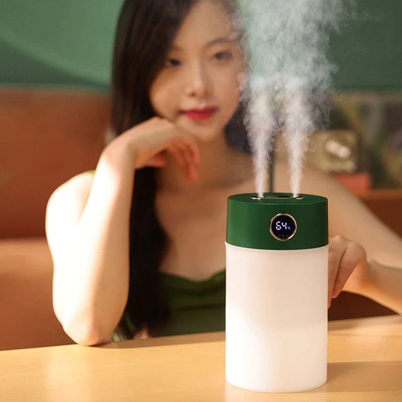 USB Large Capacity Humidifier Digital Display Dual Spray Household 1.2L Mute Aroma Diffuser