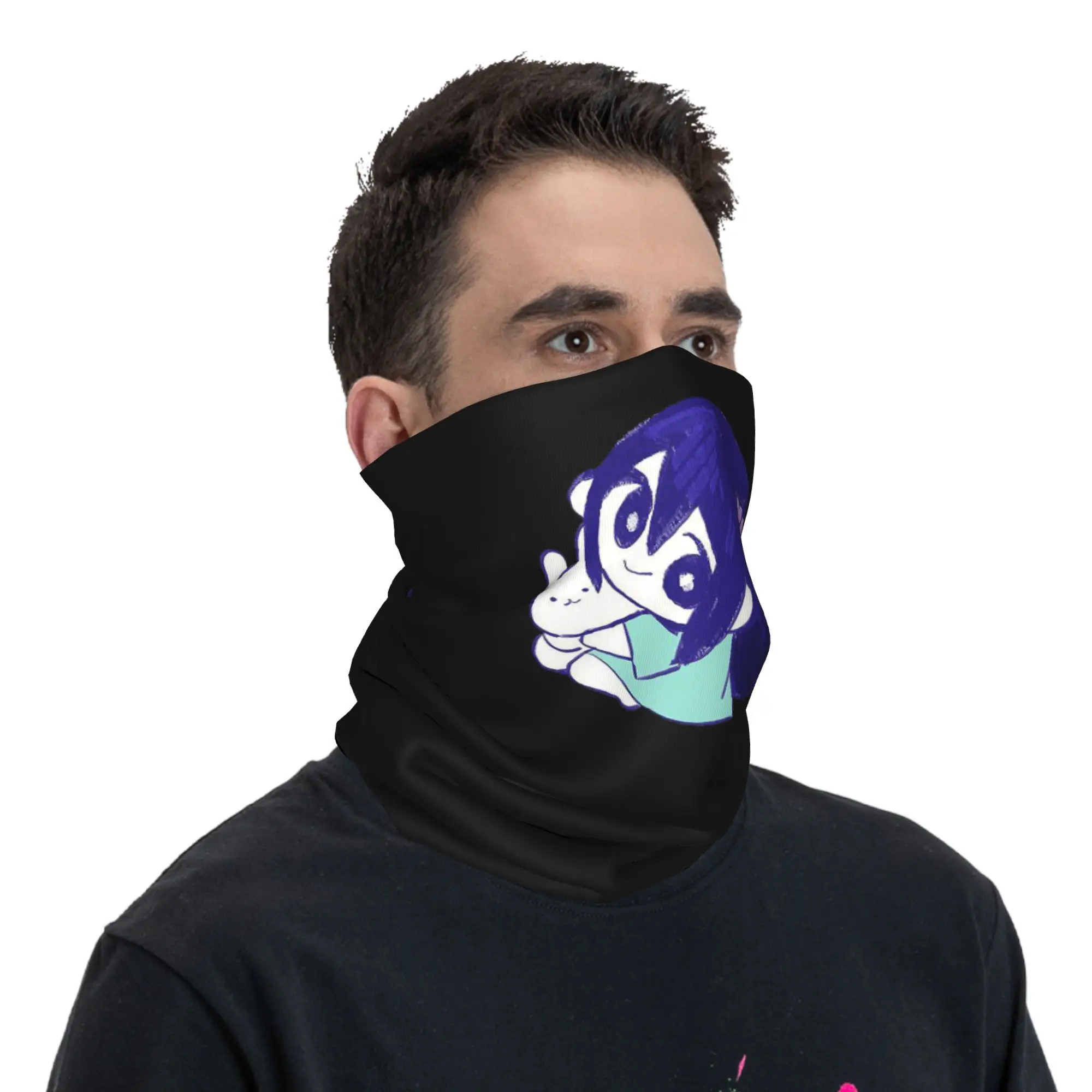 Omori Anime لعبة فيديو باندانا غطاء الرقبة قناع مطبوع وشاح متعدد الاستخدام قناع الوجه الرياضة في الهواء الطلق للرجال والنساء الكبار تنفس