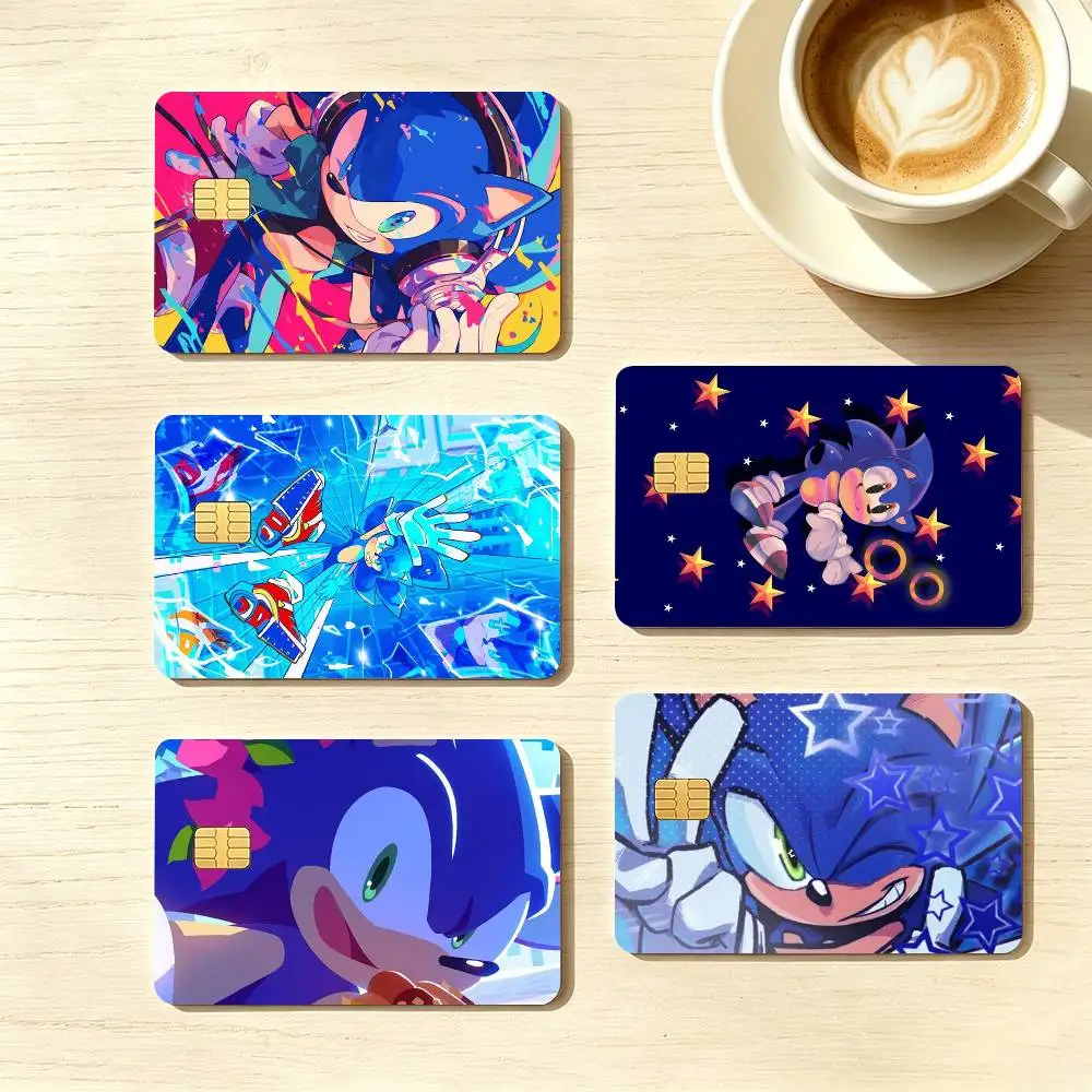 S-Sonic-c T-The H-Hedgehog  Credit Card HD Stickers Small Chip Waterproof Sticker Game Card Decal Gift
