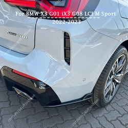 For BMW X3 G01 iX3 G08 LCI M Sport 2018-2023 Car Rear Bumper Side Canards Splitter Diffuser Corner Guard Body Kits Accessories