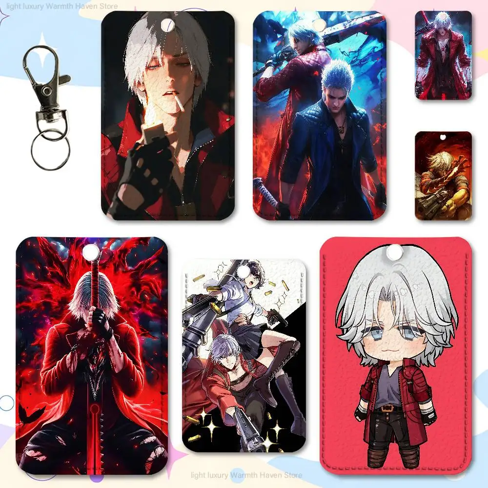 

Game D-Devil May C-Cry Key Tag Ring Leather Card Holder Key Ring Rectangle Access Card Holder