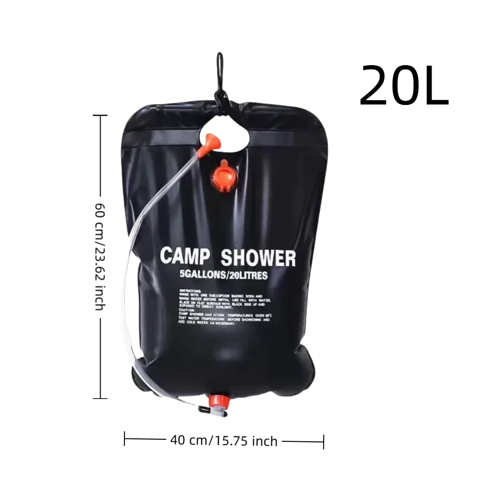 20L Portable Camping Shower Bag for Outdoor Bathing, Sunlight, Compact Hot Water Shower Bag, Suitable for Outdoor, Camping