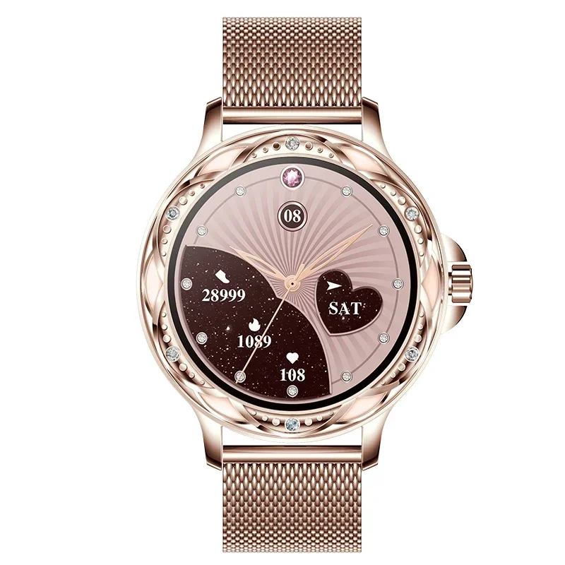 

2024 New Smartwatch for Women - Fashionable/Fitness. BT Call. Blood Pressure & Oxygen. Ladies' CF12 Wristwatch.