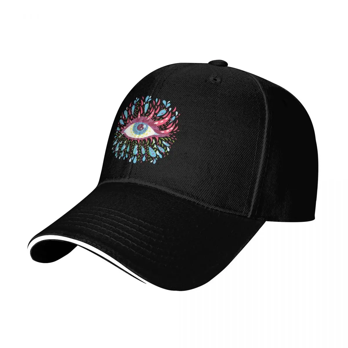 Weird Blue Psychedelic Eye Trippy Art Baseball Cap Summer Beach Travel Streetwear Hip Hop Trendy Vintage Retro Embroidered