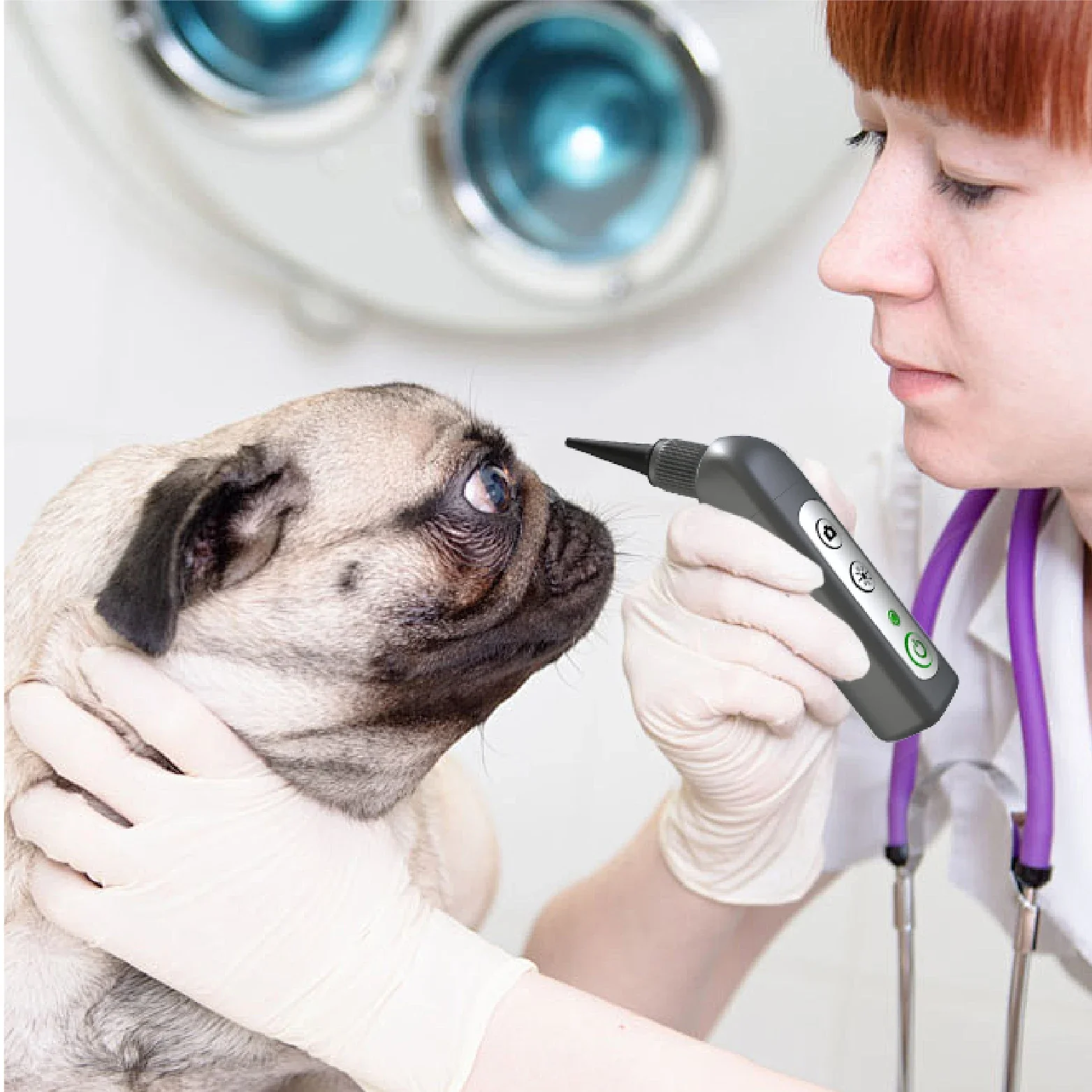 Yonker Wireless Veterinary  Otoscope Pen Type Ear Inspection Diagnostic Set for Animal Clinic