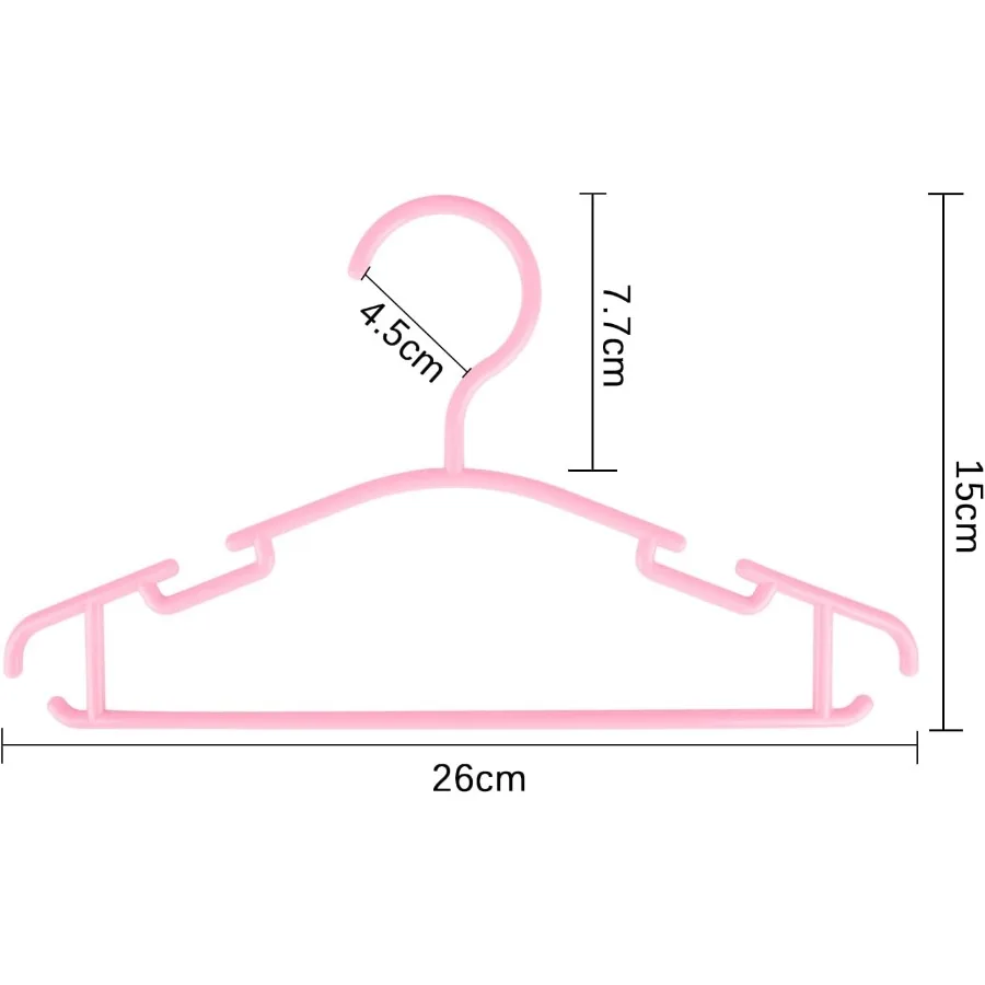 شماعات أطفال بلاستيكية وردية لتخزين ملابس الحضانة 100 عبوة شماعات عملية ومتينة مثالية لتنظيم الملابس i