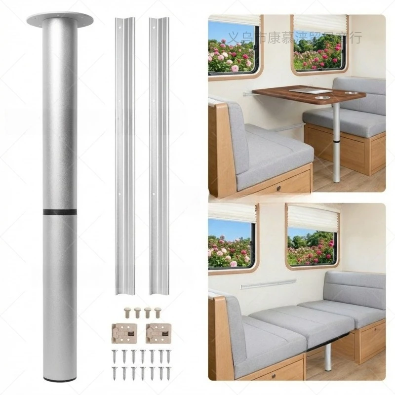 Adjustable RV table leg set, combined into bed support tatami legs for camper aluminum