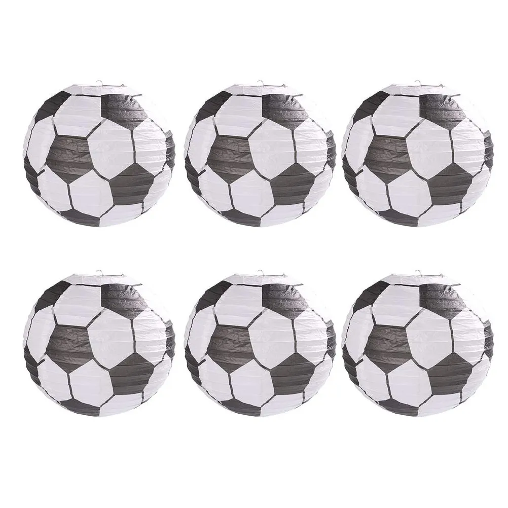 6個入りペーパーランタン-子供用diyクラフトキット-無毒で安全な教育用装飾品-サッカーテーマ-教室-幼稚園の部屋用