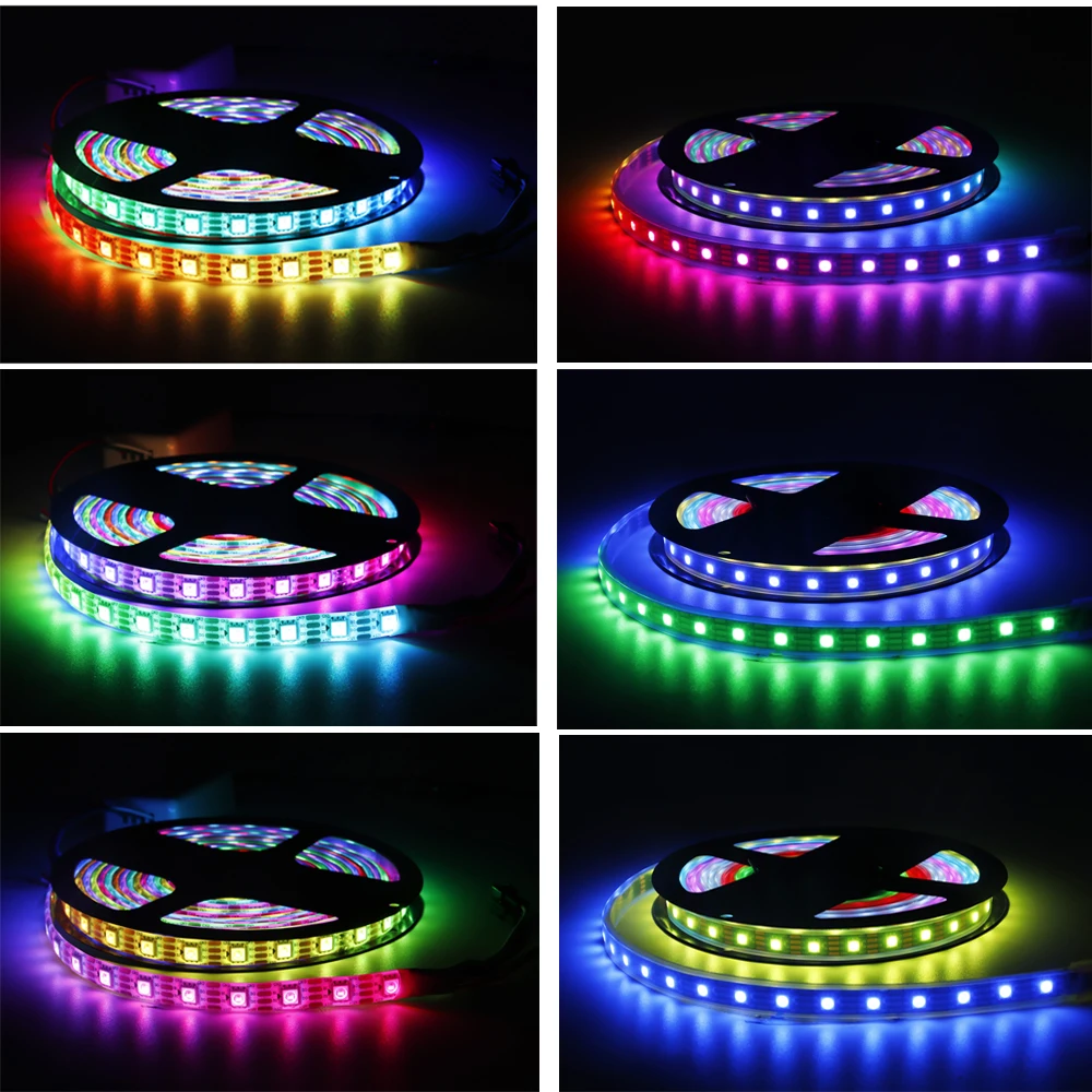 فردي عنونة RGB LED قطاع الخفيفة ، DC12V ، WS2815 ، WS2812B ، WS2813 ، IP30 ، 65 ، 67 ، 30 ، 60LEDs ، م ، 1-5 قطعة ، تحديث