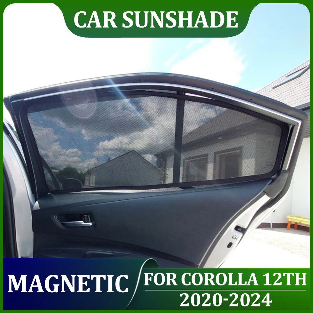 Magnetic Car Windows Sunshades For Toyota Corolla 12th Sedan 2019 2020 2021 Side Window Curtains Mesh For Corolla 2022 2023 2024