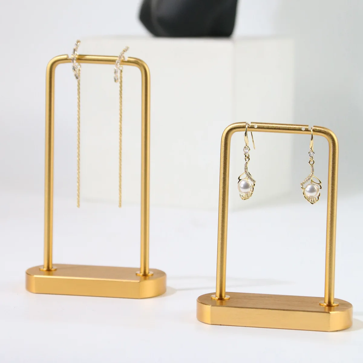 Metal Holder Finger Jewelry Earring T Bar Shelf Hanging Display Stand Ear Studs Storage Organizer Hole Rack