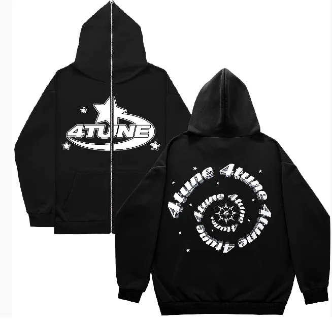

American retro Y2K zipper hooded sweatshirt Hip hop streetwear Men's and women's casual sweatshirt fashion trend men's Hoodie