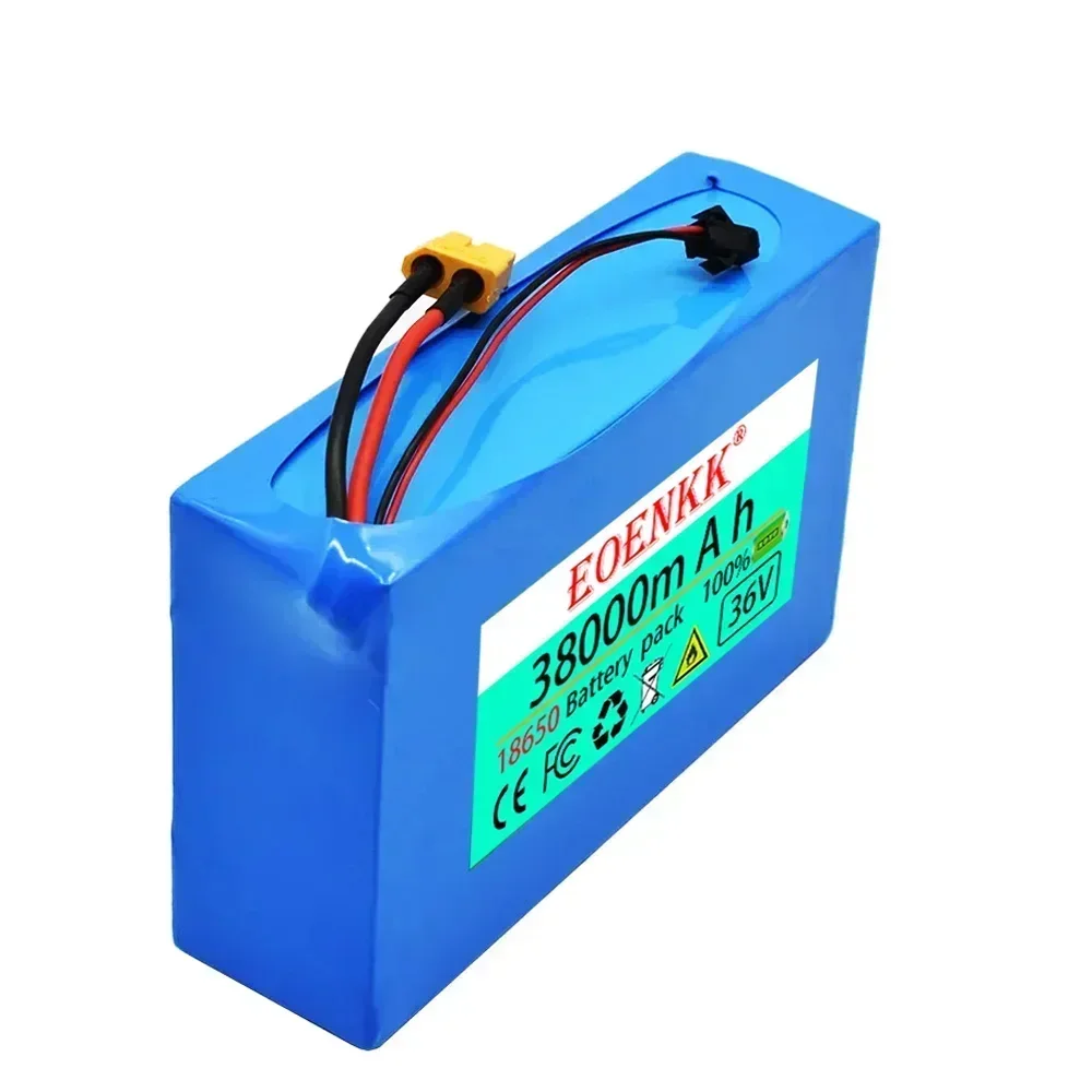 Batterie au Lithium 10S2P 18650 de 36V, 38Ah, 550W, 38000mAh, 42V, Portable et Ultra-Mince avec BMS, pour Véhicule