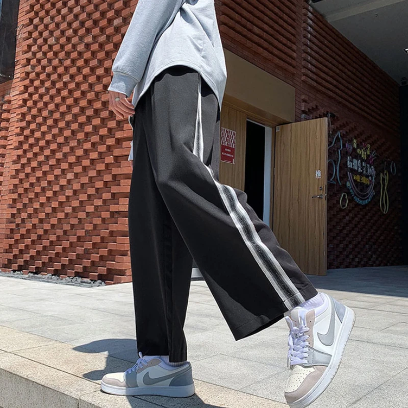 Pants Men Retro Pantalones Japanese Stylish All-match Fashion Trousers Handsome Streetwear Baggy Teens Dynamic Popular Casual BF