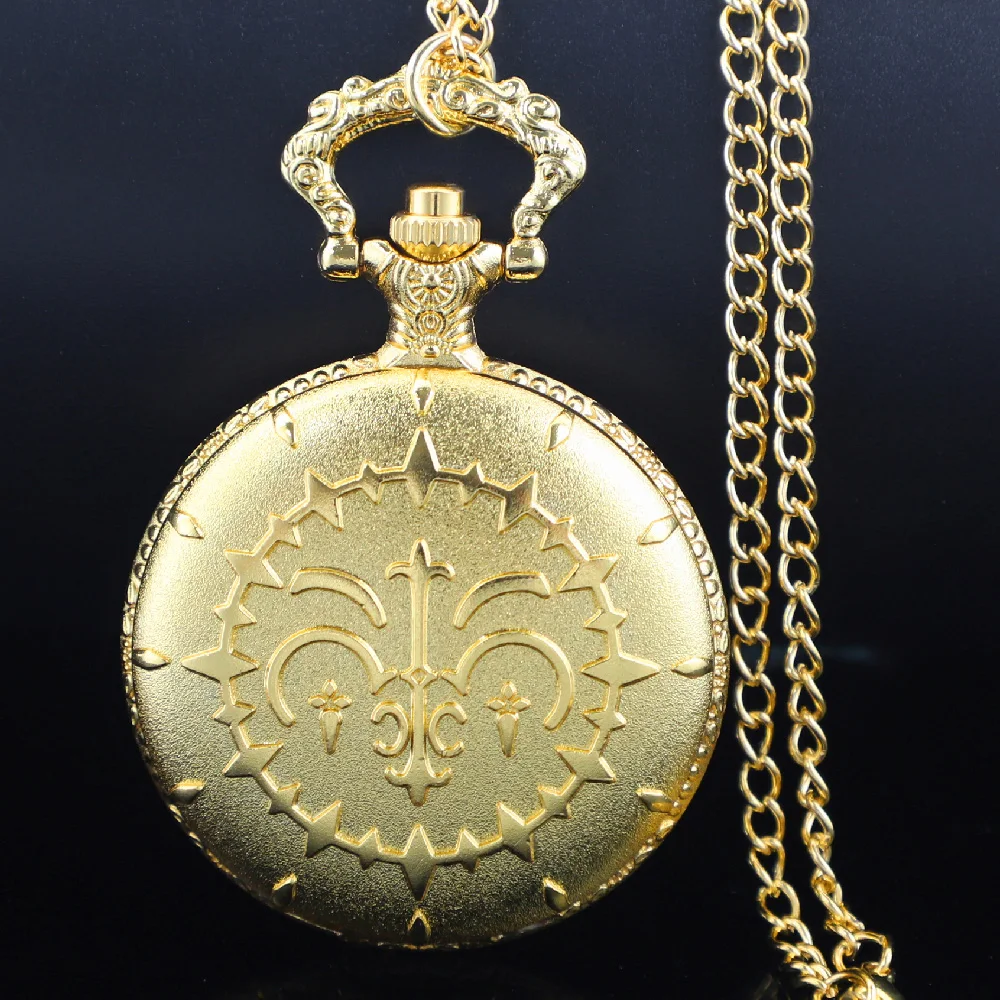 luxury golden Quartz Pocket Watch Pendant Necklace Fob Chain Watch Men Women Children Jewelry Accessories christmas Gifts
