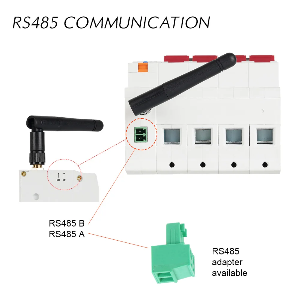 Tuya smart wifi 4p mcb 63a rs485 schalter prepaid meter timer schalter spannungs stroms chutz sprach steuerung alexa google alice – Detail 15
