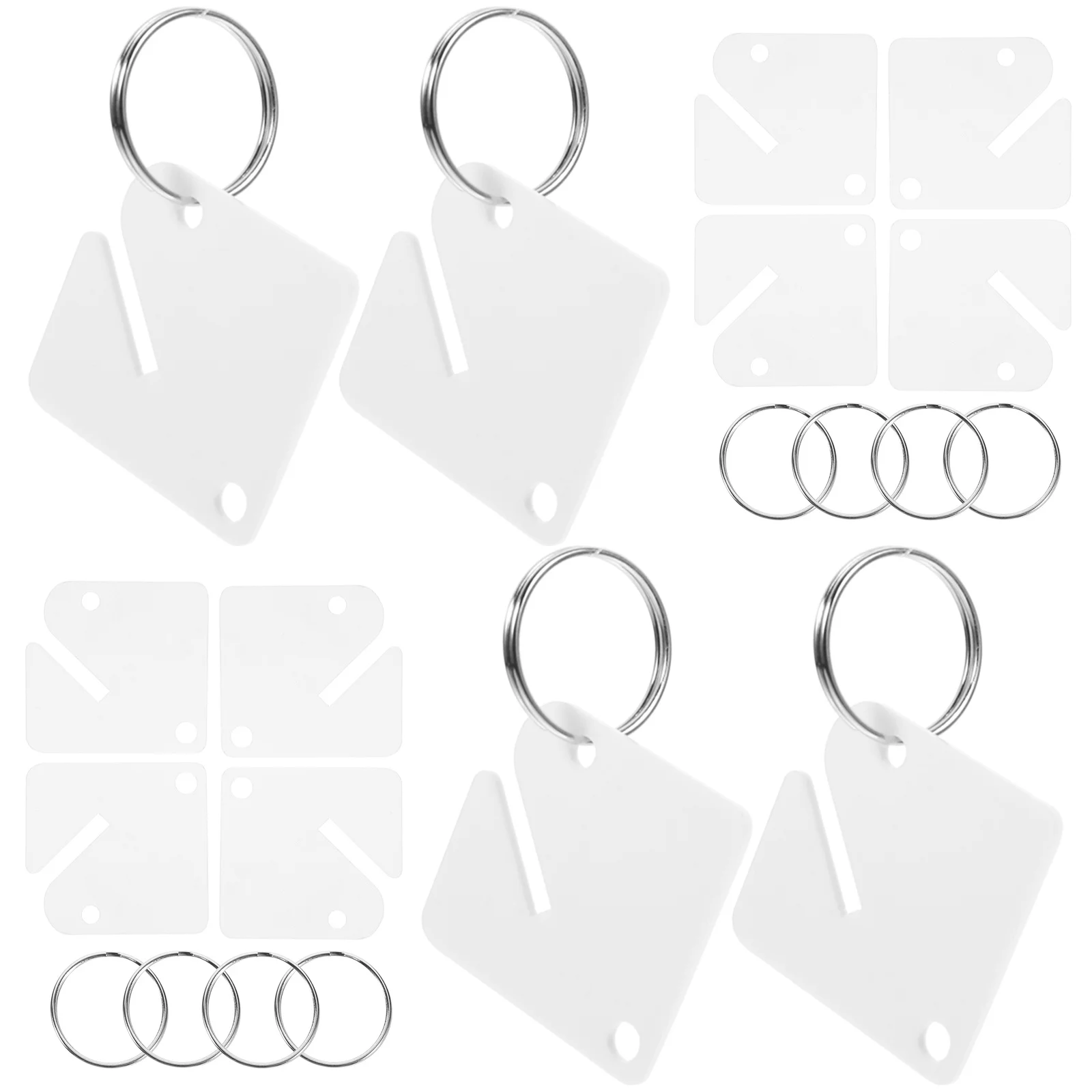 

60 set Acrylic Key Tags Blank Identify Tag Key Ring For Labeling Keys Rental Business Personal Use Suitcase Locker Safe