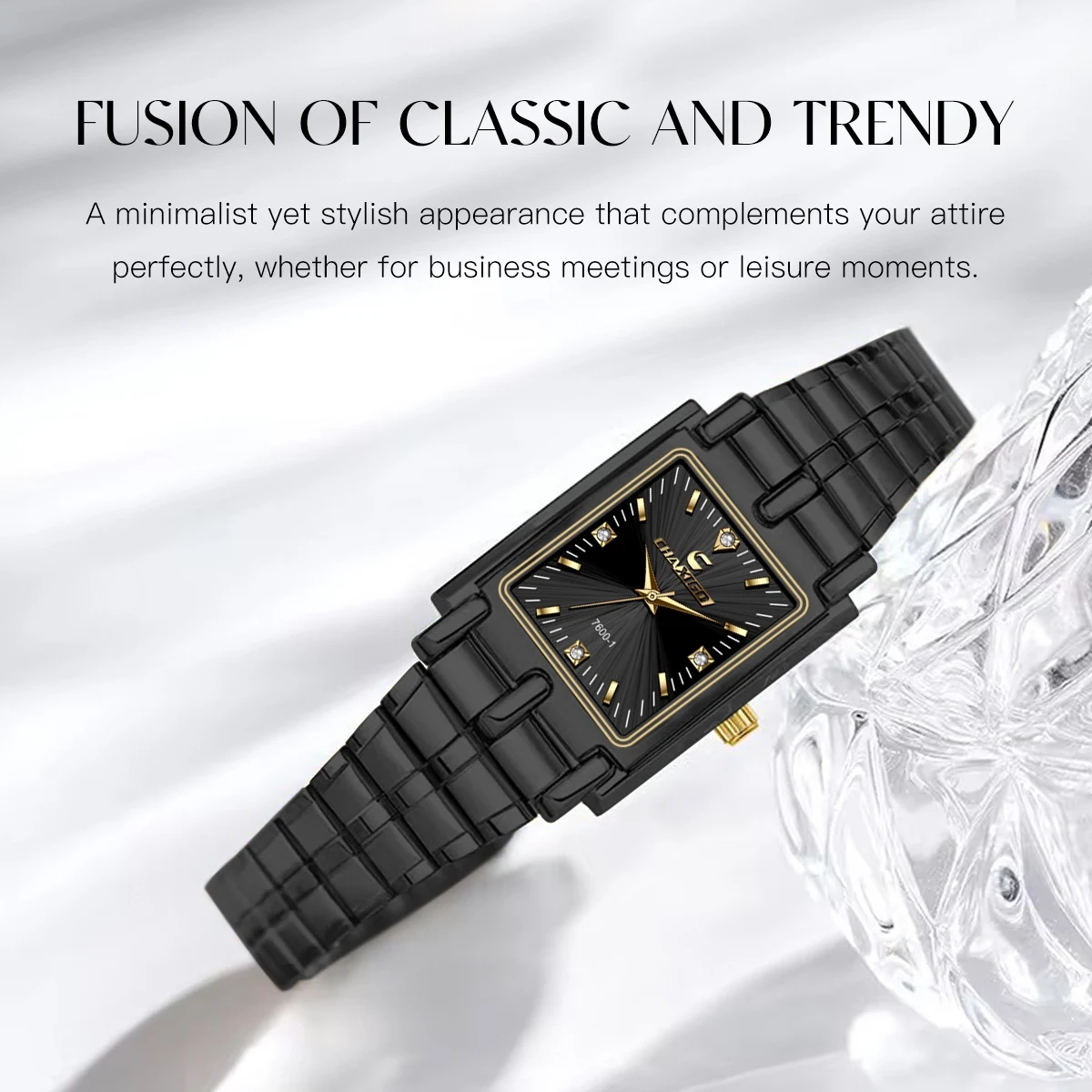 ساعة CHAXIGO الكلاسيكية للزوجين - مقاومة للماء حتى 30 مترًا، وجه زجاجي معدني، سوار فولاذي، تصميم خالد، ساعة مكتبية/كاجوال