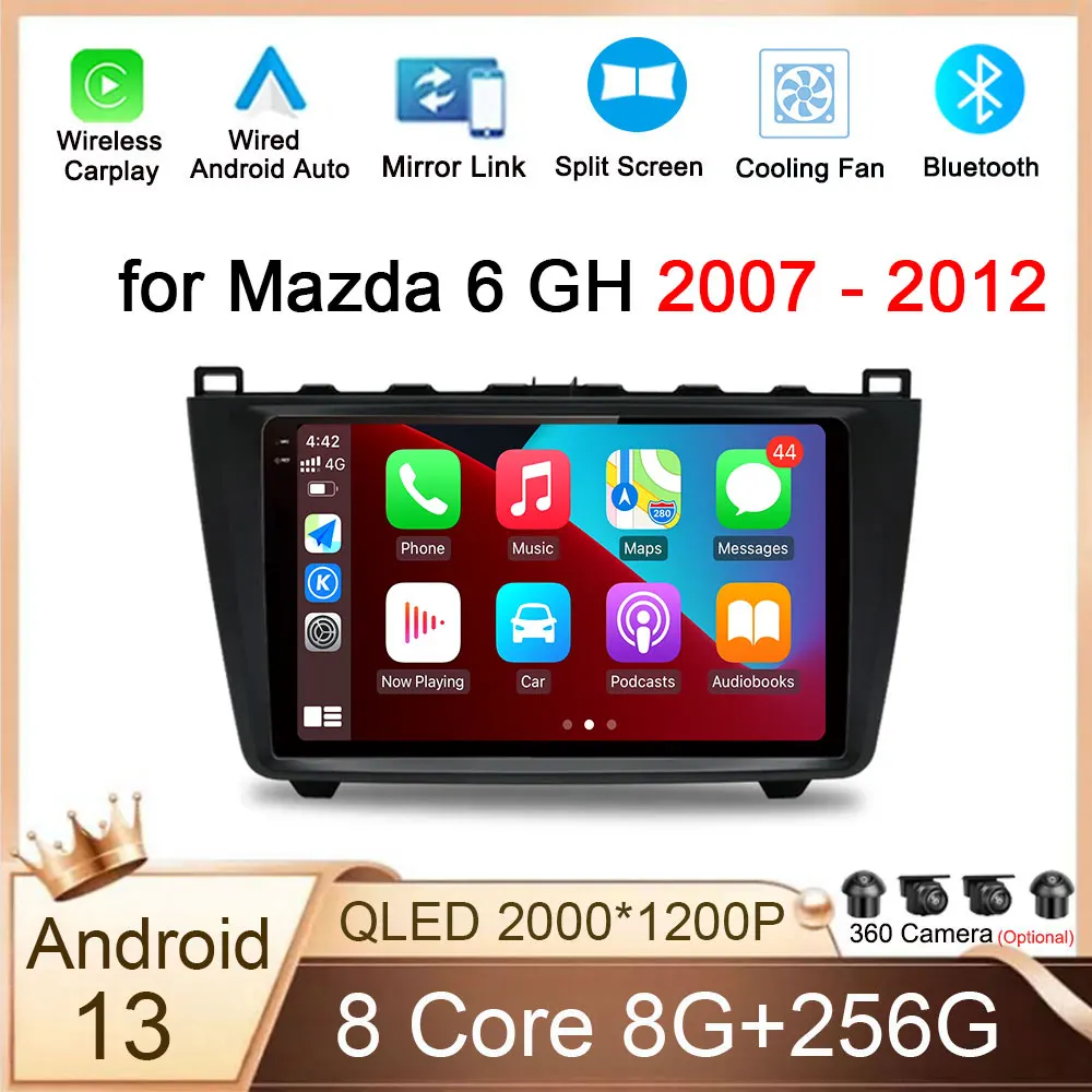 

Android 13 для Mazda 6 GH 2007 - 2012 автомобильное радио, мультимедийный видеоплеер, навигатор GPS, Android, автомобильный Carplay, беспроводной, без 2din DVD