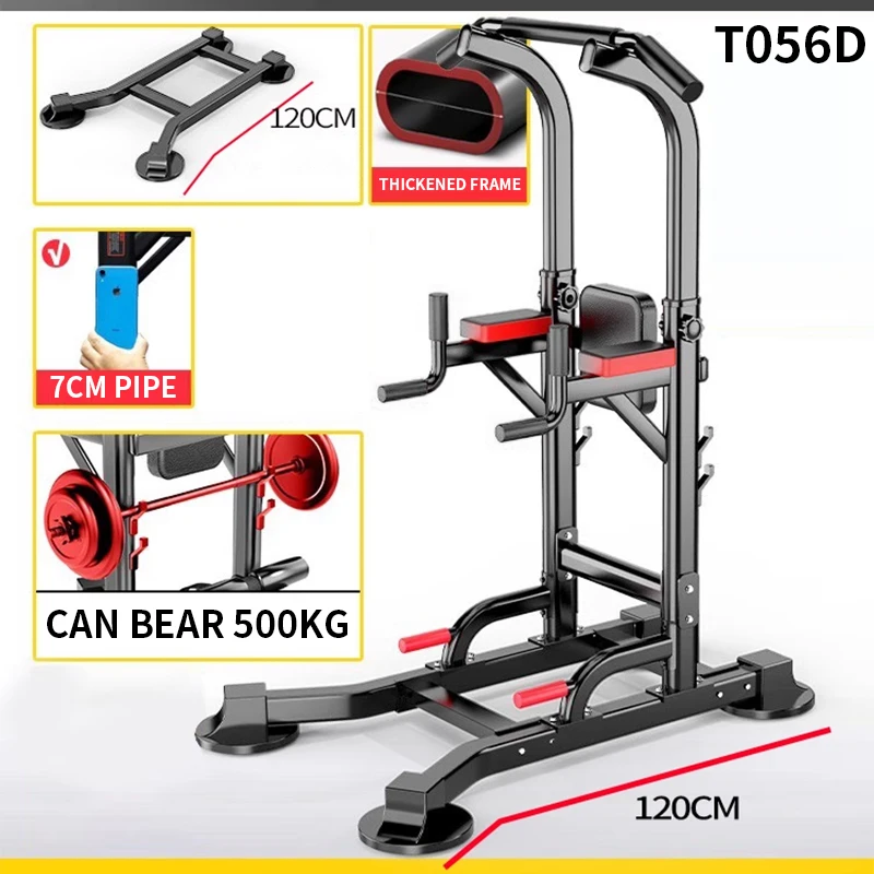 Adjustable Height Pull Up & Dip Station Multi-Function Home Strength Training Fitness Workout Station for Home Gym