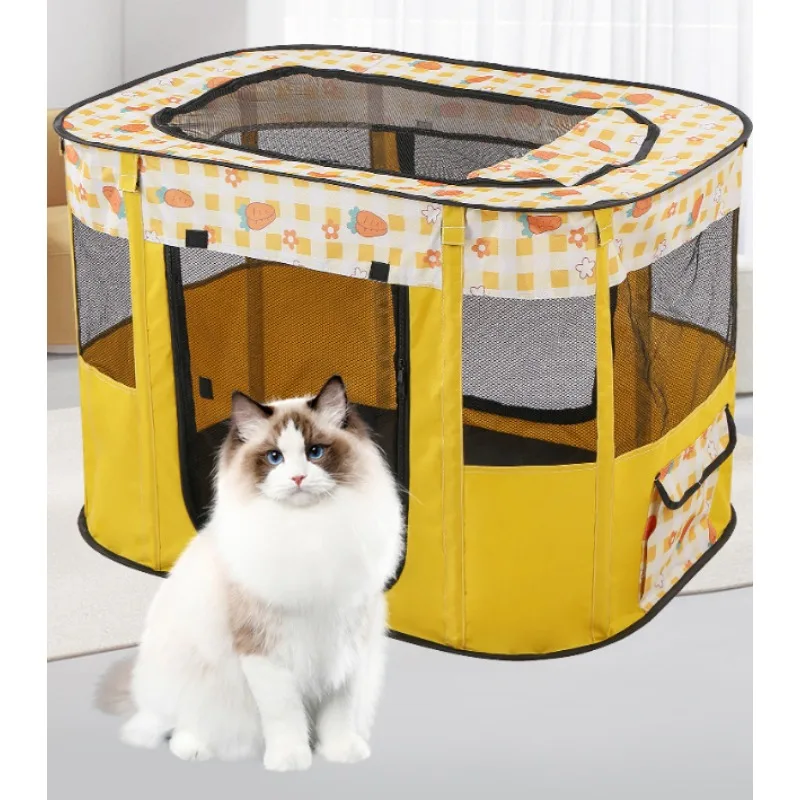 

Foldable Pet Playpen - Portable Cat Delivery Room Tent Indoor Outdoor Dog Kennel Crates Pet Birthing Center Essential Supplies