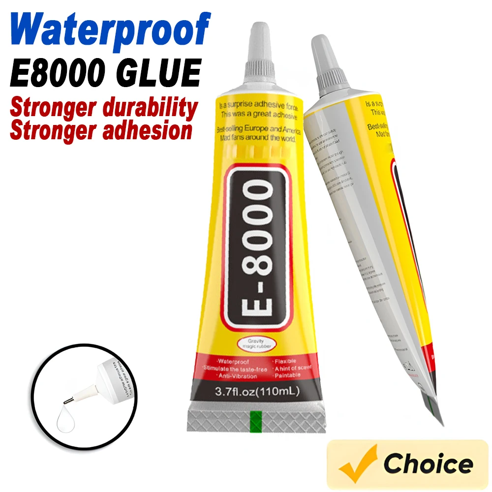 Pegamento Líquido Multiusos E8000, Adhesivo Superfuerte para Joyería, Manualidades, Piedras de Estrás, Bricolaje, Pantalla de Teléfono, Vidrio, Uñas, PLR 15/50/110 ml