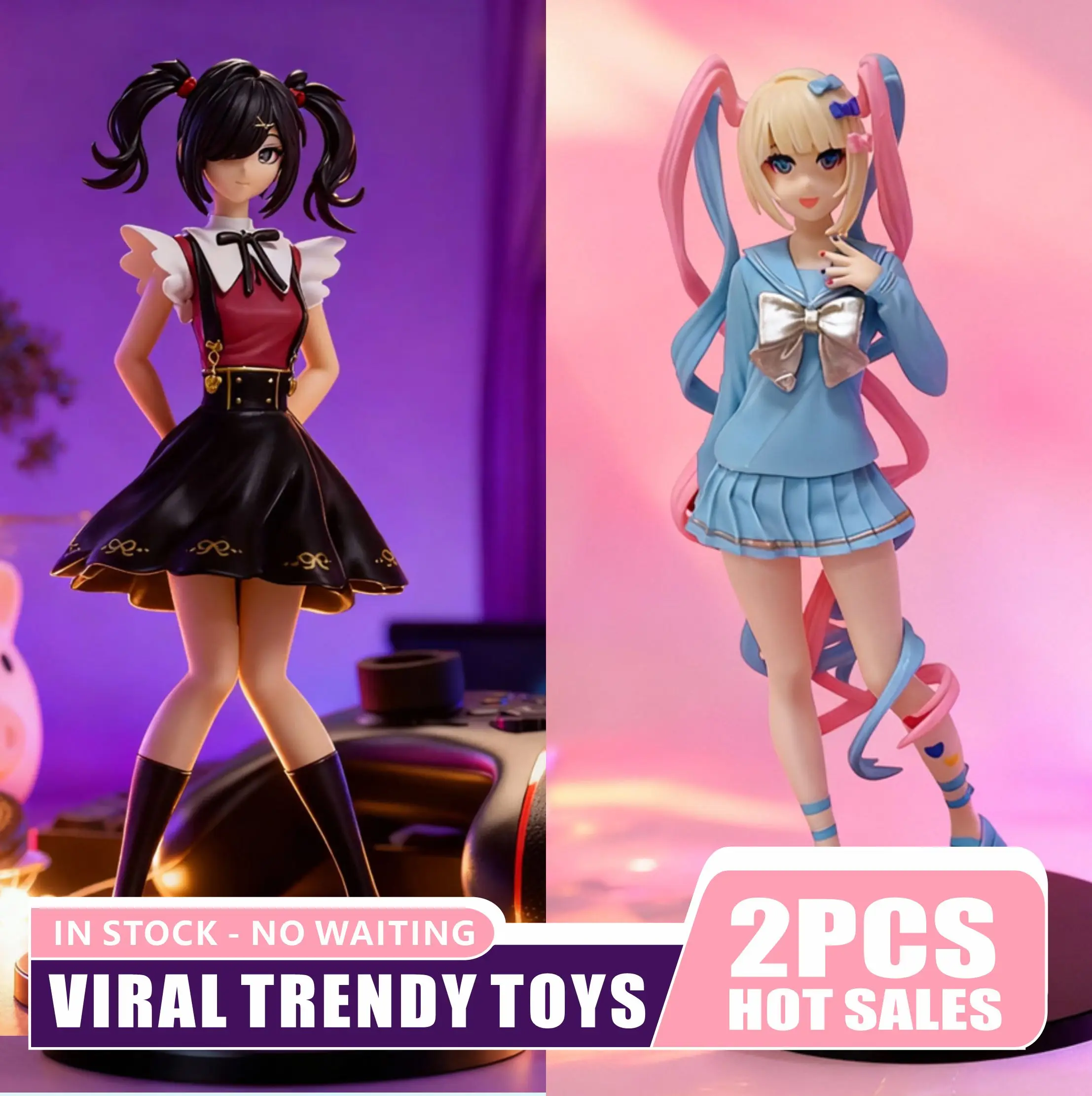 ゲーム周辺機器 |   百万フォロワーの配信者ガール - 超可愛いハナと天使ちゃん美少女フィギュア |   装飾、コレクション、