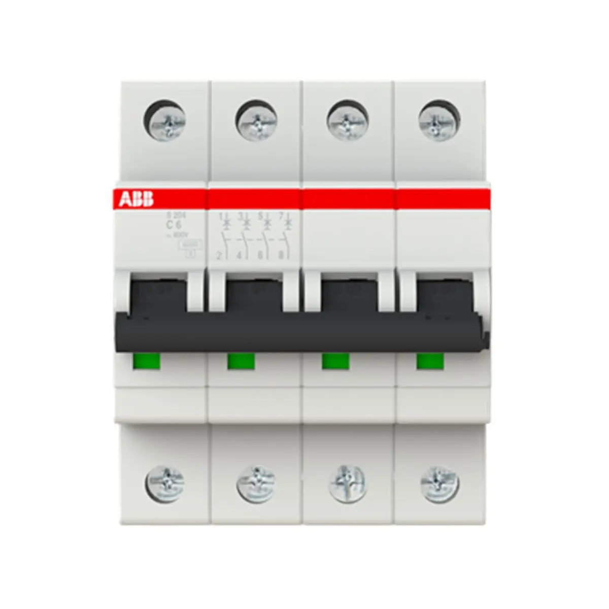 

10113685 S204-C6 2CDS254001R0064 Miniature Circuit Breaker - 4P - C - 6 A