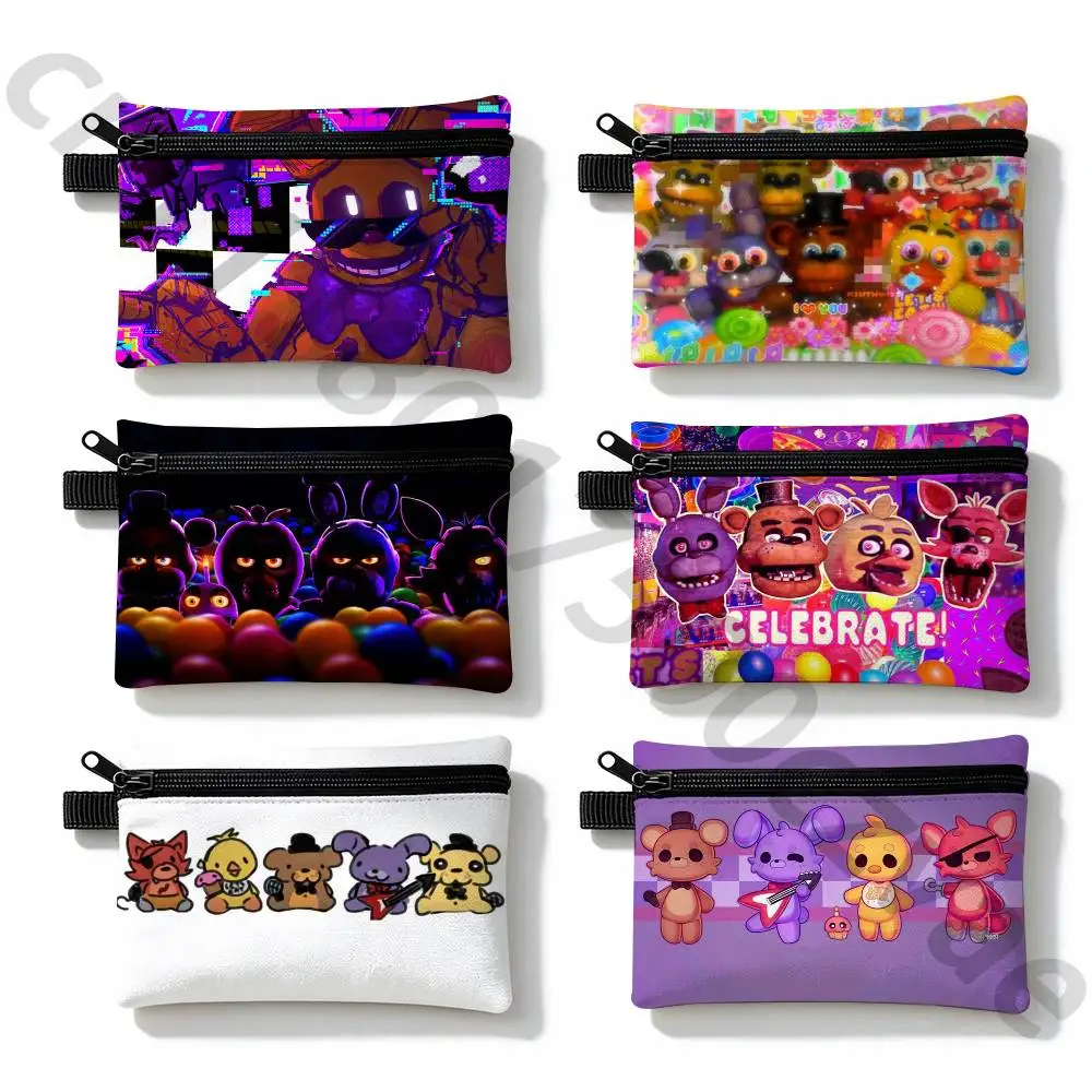 W-FnafS-S Canvas Coin Purse Simple Fabric Small Coin Pouch Change Purse Portable Cotton Card Holder
