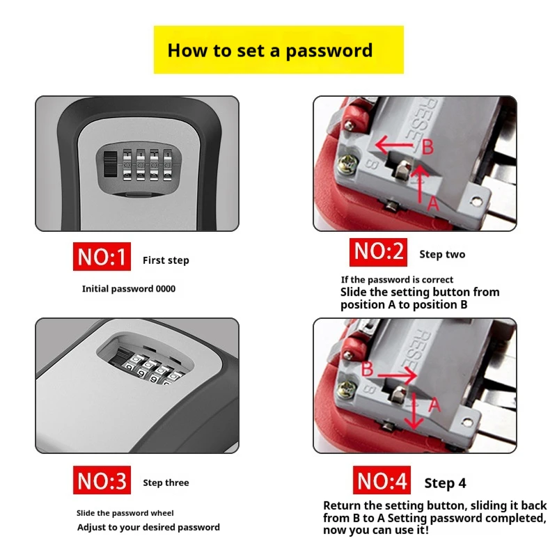 Engineering Plastic Password Lock Key Box Decoration Cat Eye Installation Curved Key Password Box