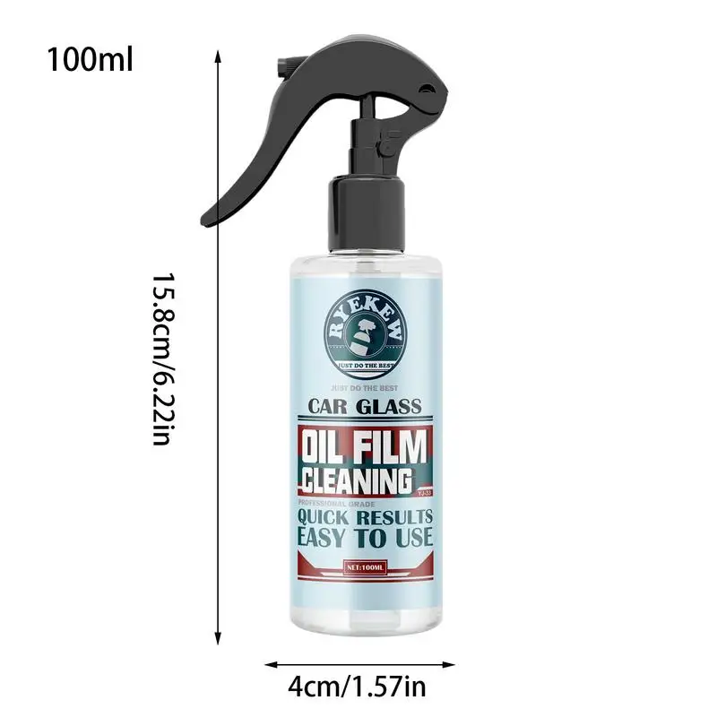 Removedor de película de aceite para coche, líquido de limpieza multiusos, limpiador de parabrisas automotriz, Spray de secado rápido, 100ml