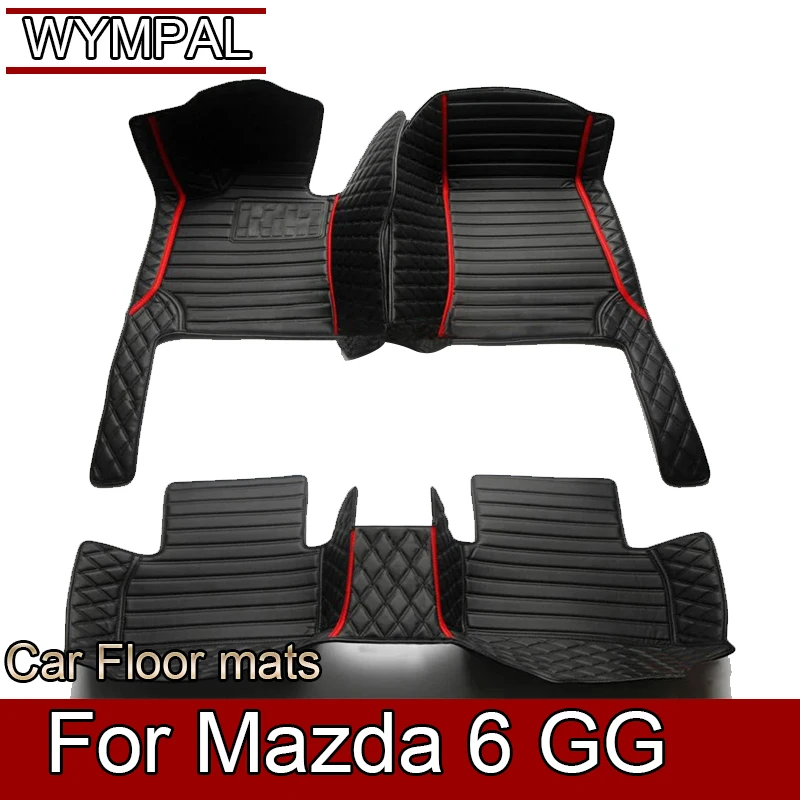 

Custom Automotive Car Floor Mats For Mazda 6 GG 2003 2004 2005 2006 2007 Auto Luxury Leather Men Women Car Mats Full Coverage