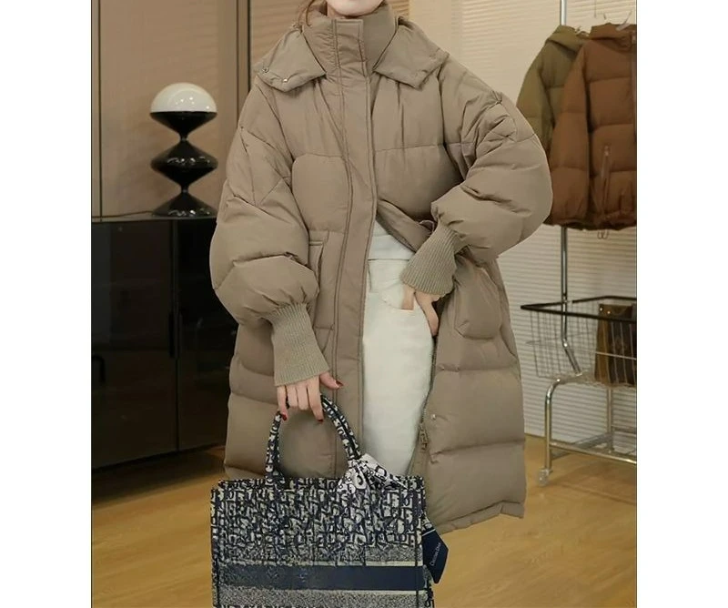

2025 New Down Cotton Jacket for Women Winter Loose Thickened Over-the-Knee Mid-Length Cotton Coat