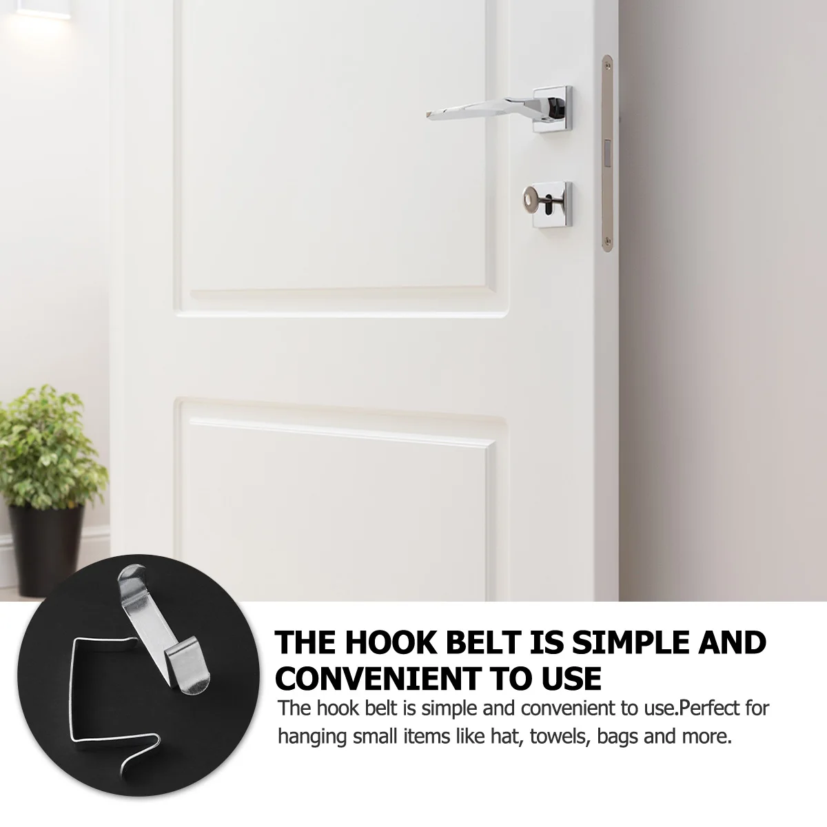 

2Pcs Door Hat Organizer Adjustable Over Door Hooks Straps Punch Free Hanging for Bags Clothes Towels Compact Space