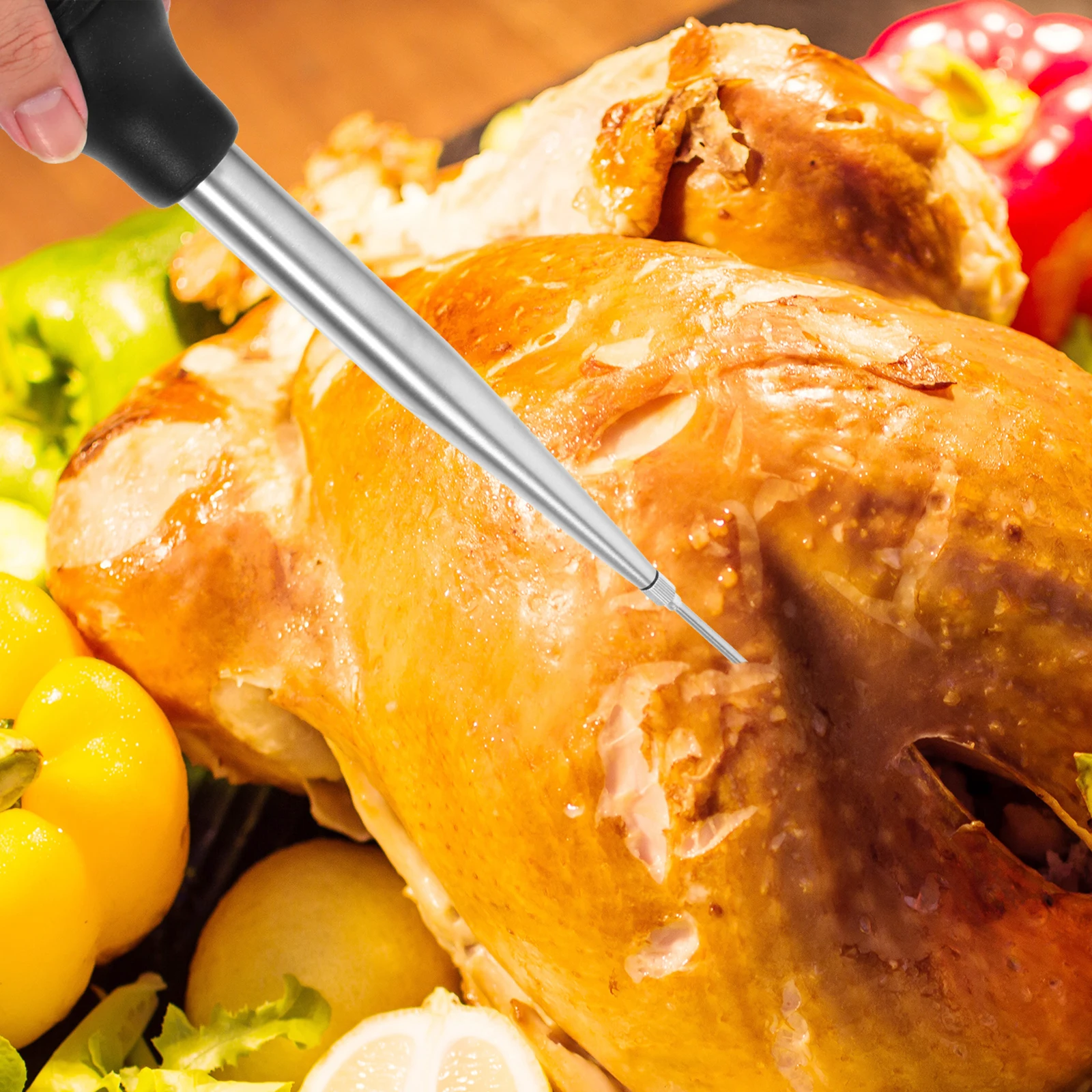 

Stainless Steel Turkey Baster Meat Injector Set Kitchen Supplies Camping Hiking Barbecue Picnic Home Restaurant