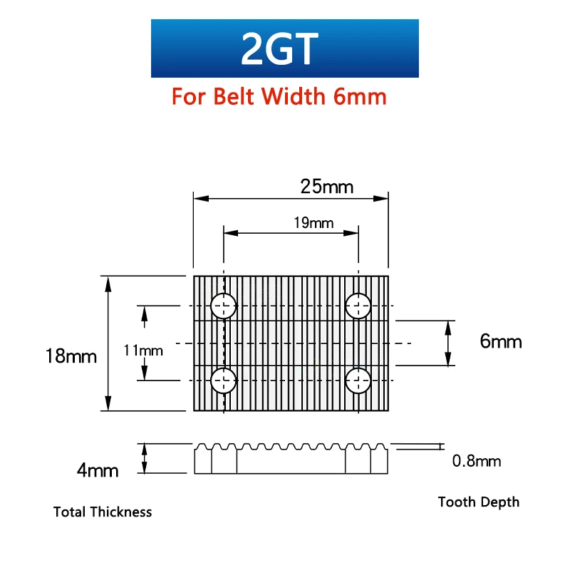 1pc 2GT S2M/2M Open Timing Belt Clamp Tooth Plate Connection Plate For Belt Width 6mm 10mm Aluminum Arc Tooth