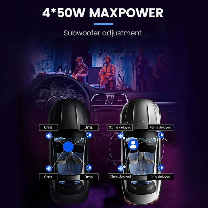4*50W Car Audio Processor Automotive Dsp Amplifier For Android Radio Stereo HIFI Speakers Upgrade Digital Audio Signal Processor