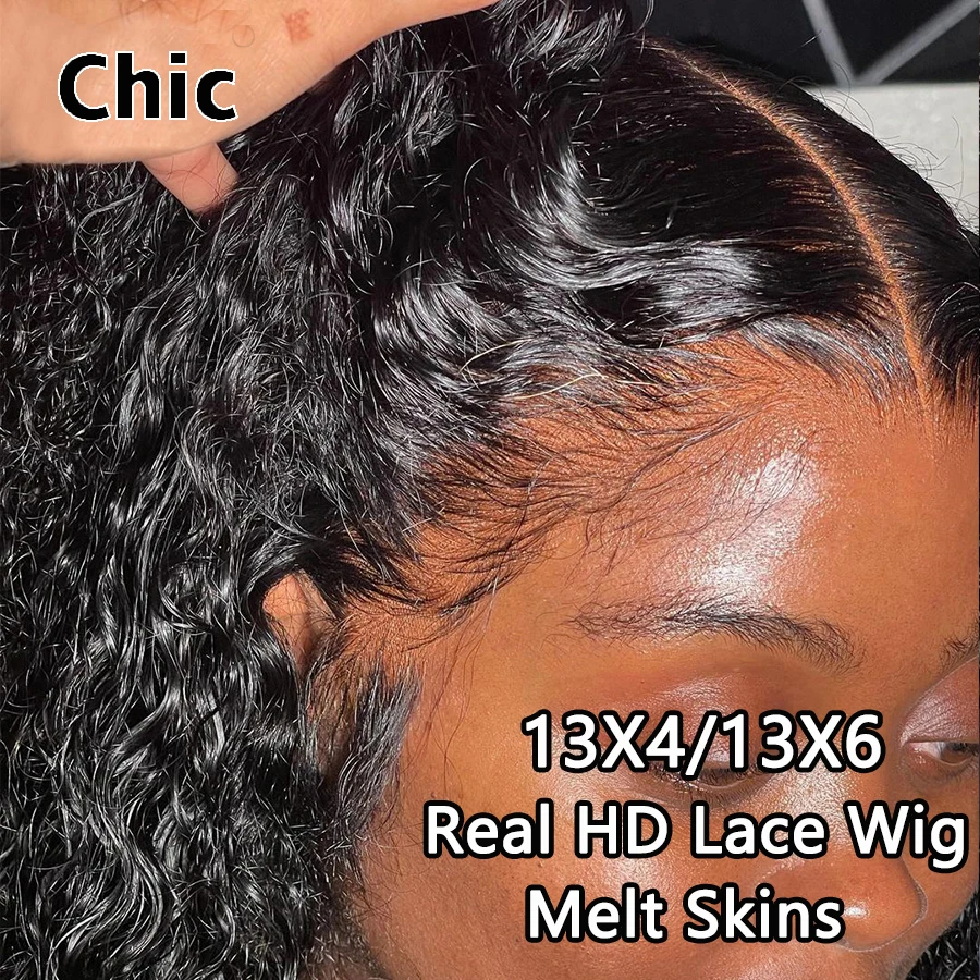 Chic Double Drawn 13x6 HD Lace Front Human Hair Wigs Glueless 260% Density Burmese Deep Curly 5x5 Lace Closure Wigs Pre Plucked