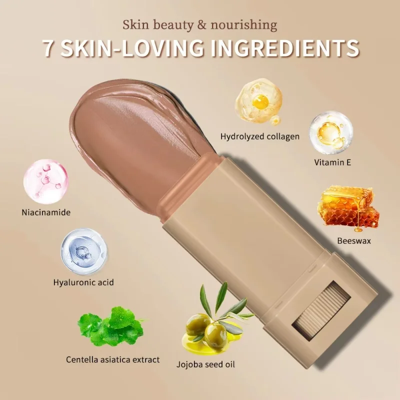 Stick Fondotinta Balsamo Siero Boosted Skin Tint Fondotinta Stick Liscio Plumper Alta copertura Fondotinta in bronzo da viaggio Stick Make