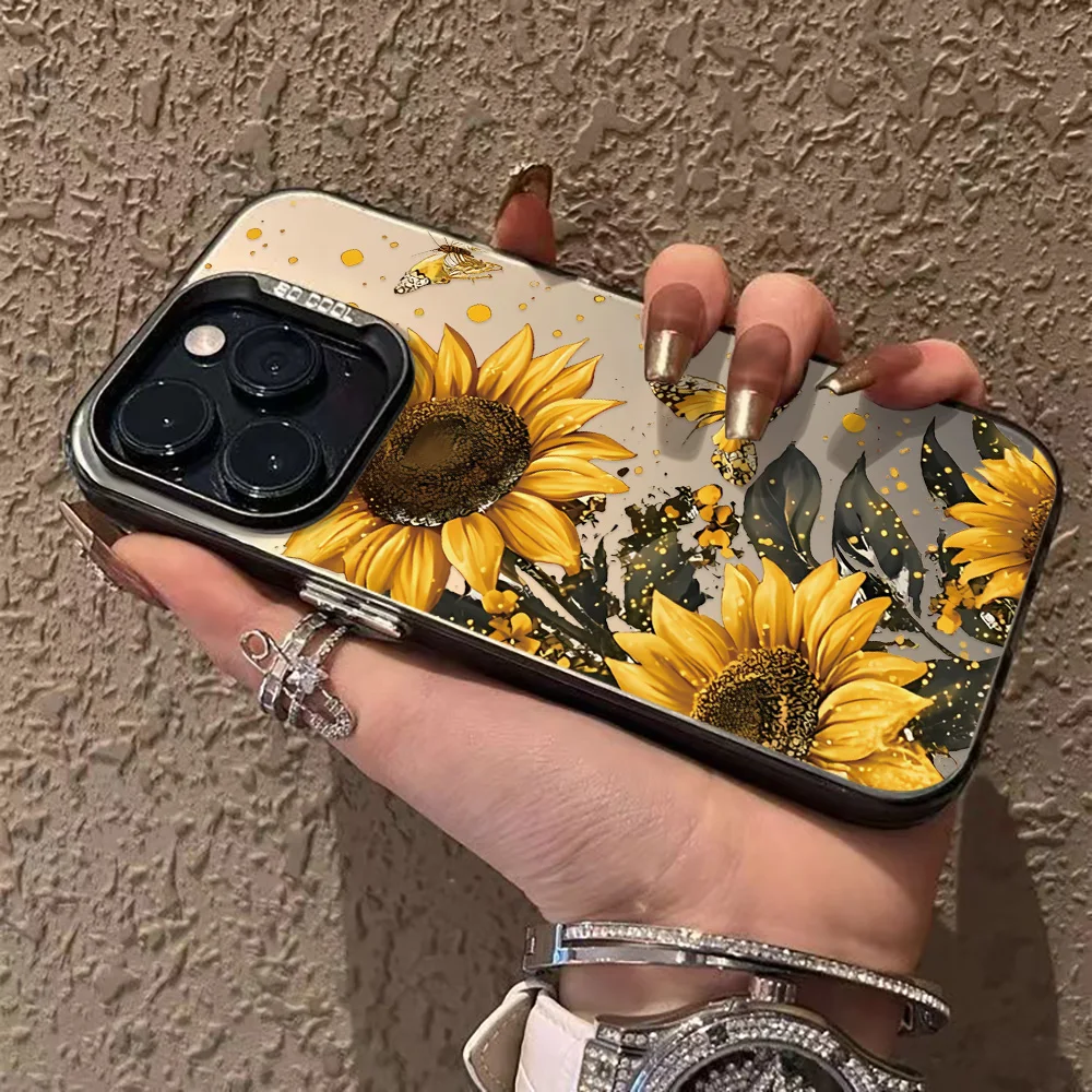 Luxury Flower Phone Case For iPhone 13 16 Pro Max 17 11 15 14 12 17 Air 16promax 15promax 17promax Hard Matte IMD Funda Cover