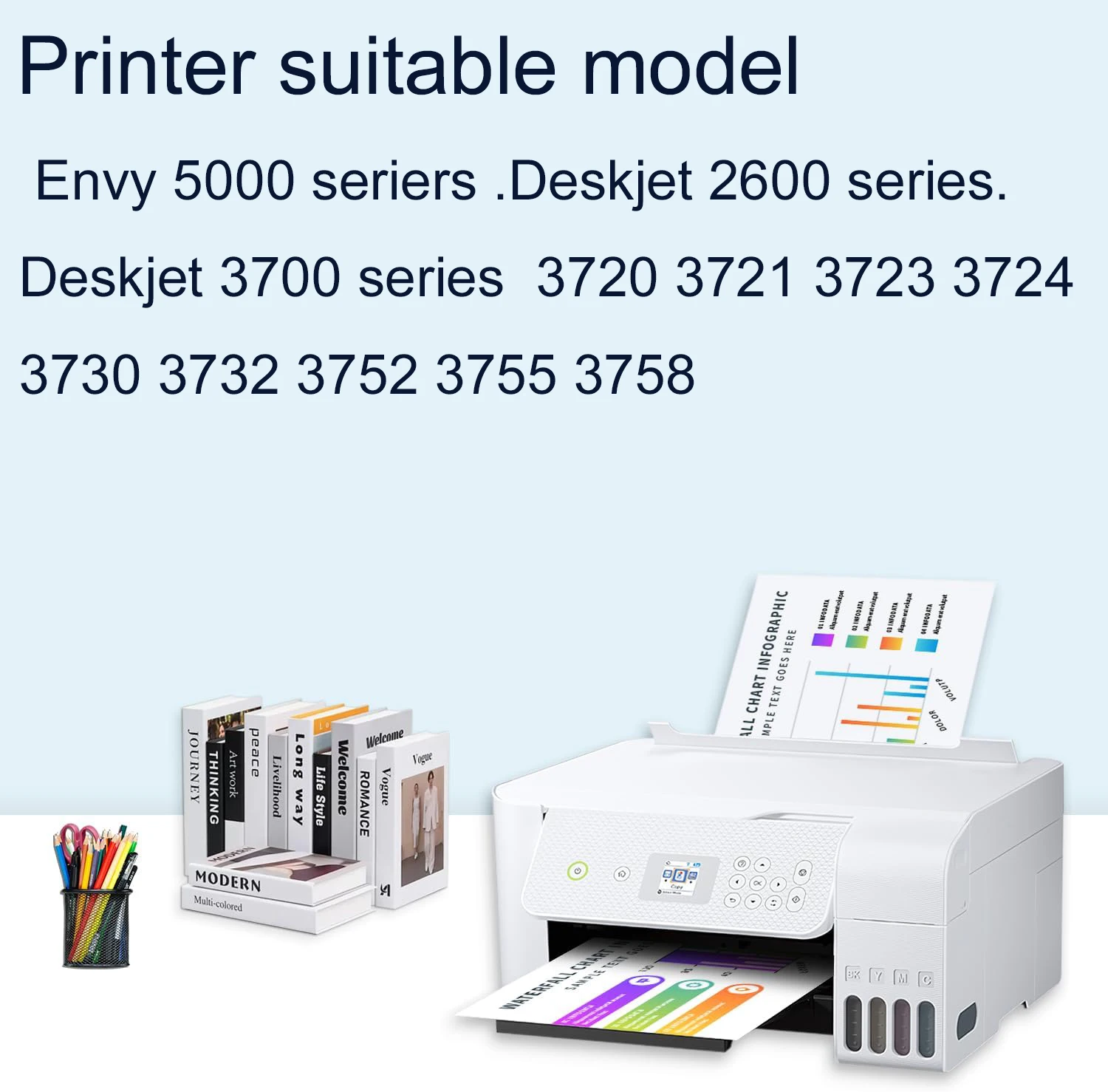 

Vilaxh For HP 65xl Deskjet 3732 3752 3755 3730 3758 3720 3722 3723 Printer For HP 65 65 Refillable Ink Cartridge For HP 65 65XL