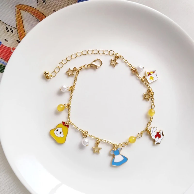 Disney Schnee wittchen Armbänder Anime Figuren Aschenputtel Prinzessin DIY T Armreif Modeschmuck Zubehör Kinder Spielzeug Mädchen Geschenke