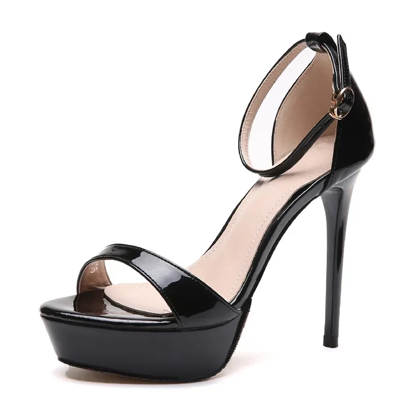 2023 HOT Women Shoes Pumps PU Open Toed 12CM Thin Heels Waterproof platform Dress High Heels Boat Shoes Wedding Shoes