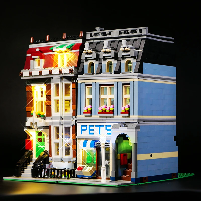 Zestaw DIY LED 10218 Modułowy Budynok Uliczny Model Blokowy Pilot Zdalnego Sterowania Oświetlenie Akcesoria Tylko Światła Prezent